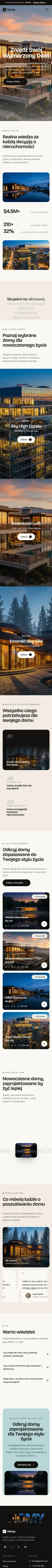 Homy - widok na telefonie