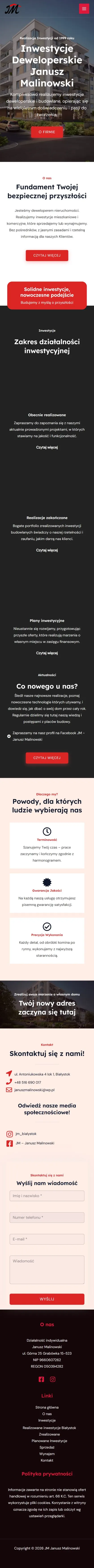 JM Janusz Malinowski - widok na telefonie